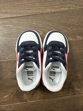 Puma Kids Navy White red Low-Top Sneakers